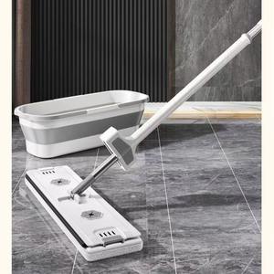 Mopa Plana <span class=keywords><strong>Plegable</strong></span> de Acero Inoxidable Ligero 2025 con Bandeja de Plástico, Sin Necesidad de Lavar a Mano, con Sistema de Escurrido, para Uso en Seco y Húmedo - Product Image 1