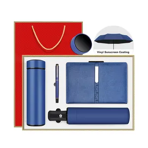 Notebook Umbrella With Mug, And Pen 4 Pieces Business Gift Sets Company Annual Event Practical Award Office Gift Laser Print Log