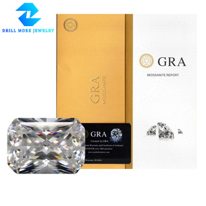 Lab Created Emerald Cut White Moissanite VVS Loose Stones With GRA Certificate For Jewelry Making - Product Image 1