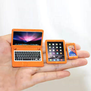 Miniatura de Casa de Muñecas <span class=keywords><strong>1</strong></span>:12, Juego de 3 Piezas de Computadora Portátil, Tableta y Teléfono Móvil, Modelo de Computadora Plegable, Accesorios de Simulación para Casa de Muñecas - Product Image 3