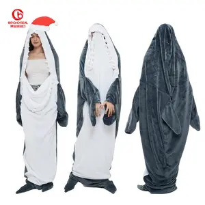 Yükseltildi köpekbalığı battaniye giyilebilir köpekbalığı battaniye Adults yetişkinler gençler çocuklar için uyku tulumu