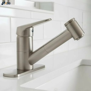 Robinet mélangeur de <span class=keywords><strong>cuisine</strong></span> et de buanderie en laiton à faible teneur en plomb, à poser sur plan, <span class=keywords><strong>avec</strong></span> <span class=keywords><strong>douchette</strong></span> extractible, finition PVD électrolytique - Product Image 3