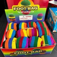 Hacky Sack Fait Main, Modèles Assortis, Footbag Tricoté Rempli de Sable, Ballon de Frappe Arc-en-ciel de la Paix pour Sports de Plein Air et Soulagement du Stress