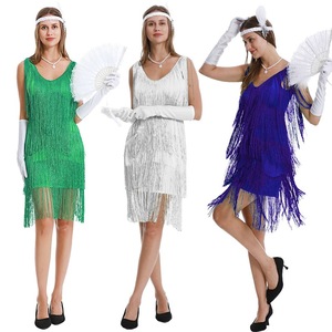 Robe de soirée Charleston des années 1920 Yi Xiaoyi avec franges et paillettes pour femme - Product Image 1