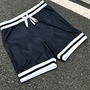 Custom Logo OEM Vintage Style Breathable 5 Inch Inseam <b>Elastic</b> Waist Summer Men's Casual Workout Polyester Shorts - Product Image 1