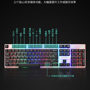 Skyloong Ice Armor BK30 Full Size RGB Backlit Membrane Gaming Keyboard Wired <b>USB</b> <b>Plug</b> and Play 104 Keys - Product Image 5