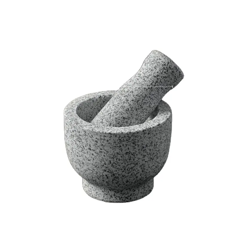 Pestle và vữa thiết lập tự nhiên gia vị & Herb Crusher Grinder mè trắng tự nhiên Granite