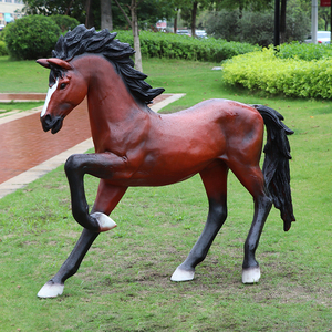 Đồ Trang Trí Động Vật Lớn Kích Thước Cuộc Sống Đồng Ngựa Điêu Khắc Sợi Thủy Tinh Nhựa Ngựa Tượng Cho Công Viên Trang Trí - Product Image 4