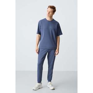 Ensemble de survêtement basique pour homme en coton épais et doux texturé, coupe oversize - 85261 - Huile/pétrole - Product Image 1
