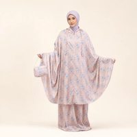 Ensemble de prière Mukena en soie extensible pour femme, vêtements islamiques modestes