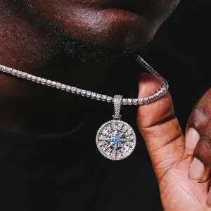 Kustom Personalisasi Perhiasan Kuningan 925 Sterling Silver 10K 14K 18K Emas Hip Hop Kalung VVS Moissanite Berlian Iced Out Nama Pena