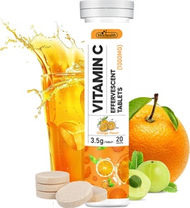 Compresse Effervescenti di <span class=keywords><strong>Vitamina</strong></span> <span class=keywords><strong>C</strong></span> 1000mg OEM Senza Zucchero Gusto Arancia con Zinco per Energia e Supporto Immunitario - Product Image 1