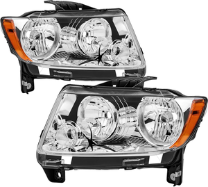Conjunto de Faros Delanteros Compatibles con Jeep Grand Cherokee 2011-2013 y Compass 2011-2017, Reemplazo de Faros Halógenos Originales / NO COMPATIBLE con HID - Product Image 5