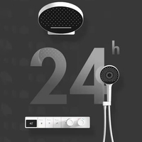 Système de douche de luxe haut de gamme avec affichage numérique poli, 3 fonctions, robinets thermostatiques encastrés, cascade douce pour salle de bain