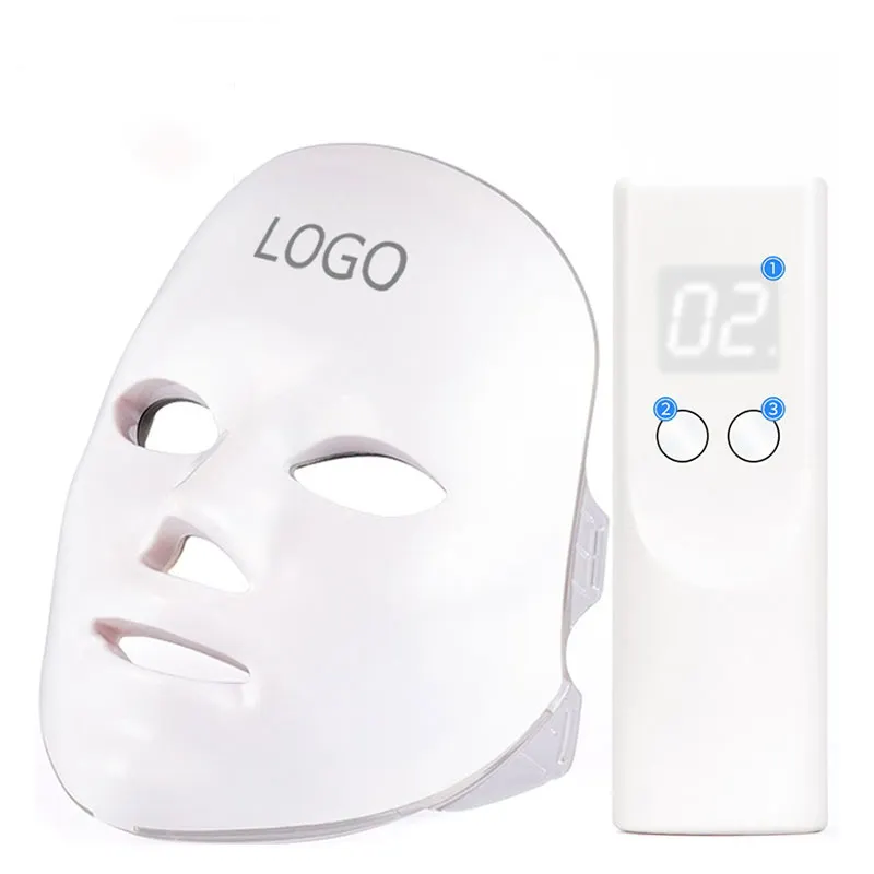 Rechargeable LED Light Facial Therapy Mask 7 Color Face Mask For Beauty