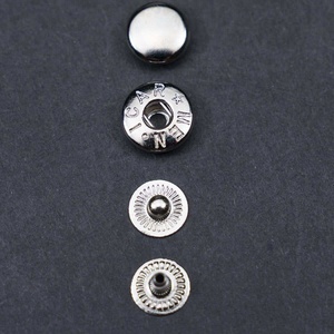 Boutons-pression en laiton de 10 mm sans nickel avec technique de placage à motif rond, 4 pièces, fabriqués à Taïwan, boutons à douille de haute qualité - Product Image 4
