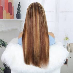 Горячая распродажа, 13x4 Длинные прямые коричневые кружевные фронтальные парики для 4/27 пианино бразильские синтетические парики для черных женщин - Product Image 3