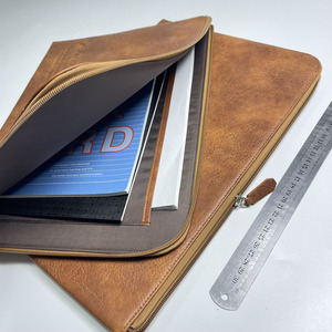 Customized High-quality A4 Document Bag, Vintage Genuine <strong>Leather</strong> <strong>Briefcase</strong>, Office Document Storage Bag - Product Image 5