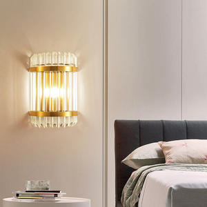New Style Home Decor Iron 3000k Bulb Led Glass Indoor square Crystal Wall <b>Lamps</b> <b>Modern</b> Long for Interior - Product Image 1