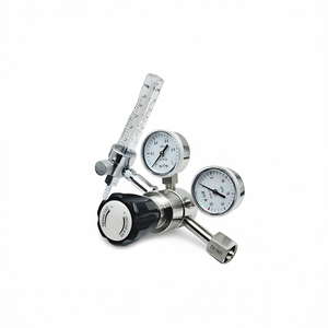 Válvula reductora de presión de una etapa con manómetro doble para oxígeno, nitrógeno, helio, hidrógeno - Product Image 1