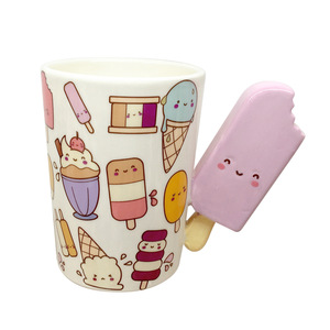 Lelyi Pack d'émoticônes 3D de dessins animés, sucettes glacées, crème glacée, tasses à café créatives et mignonnes, fournisseur de tasses en céramique de haute qualité - Product Image 1