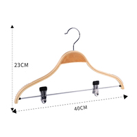 Cintres en bois robustes pour vêtements et pantalons avec crochet antirouille et 2 pinces réglables, cintre en bois antidérapant
