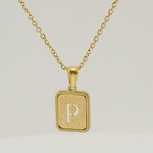 Nuevo Collar de Acero Inoxidable con Colgante de Letra Inglesa Hueca, Collar de Letra en Acero Inoxidable 18K con Acabado Dorado para Mujer - Product Image 3