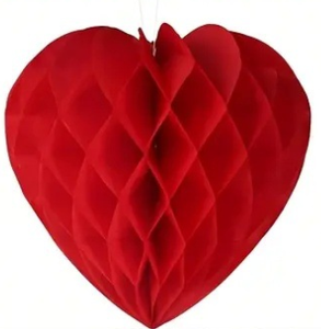 DAMAI Regalo de San Valentín, Decoración Navideña de Corazones de Papel Rojos en Forma de Panal para Bodas y San Valentín - Product Image 2