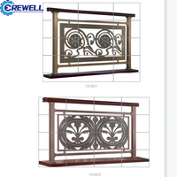 Luxuriöses Innen-Treppengeländer aus Aluminium mit Handlauf und Balustrade in K-Gold-Ausführung, Crewell CWSP300, 5 Jahre Garantie