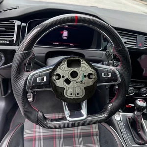 Volant en cuir pleine fleur et fibre de carbone pour Volkswagen Mk7 Mk6 Gti Gte <span class=keywords><strong>Gli</strong></span> R-line R Golf7 Golf6 Cc PoloJetta - Product Image 4