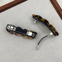 Feuille d'acétate faite à la main élégant imprimé léopard cheveux accessoires cadeau torsion tout match pince à ressort femmes p