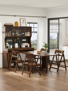 New Design Smart Folding Solid Wood Dining <strong>Table</strong> with Storage for Dining Room Furniture With Sideboard <strong>Kitchen</strong> <strong>Cabinet</strong>