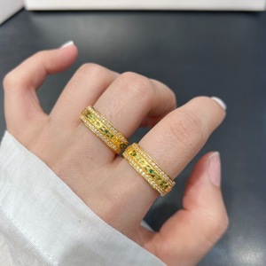18K Echtgold Glänzender Moissanit Original Massivgold Bandring Maßgefertigt <span class=keywords><strong>10k</strong></span> 14k 18k Vintage-Stil AU750 Feine Ringe für Damen und Herren - Product Image 5