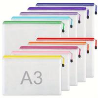 Soporte de almacenamiento de documentos de PVC B3 A4 A5 personalizado, bolsa organizadora de bolsa de archivo con cremallera de plástico de malla transparente impermeable para documentos