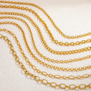 Cadena de collar de acero inoxidable chapada en oro de 18 quilates con cierre de resorte para accesorios de joyería DIY, origen Yiwu, material de aleación de zinc. - Product Image 4