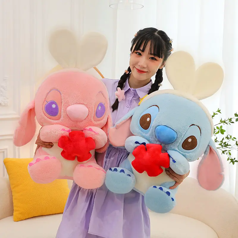 La migliore vendita di periferiche di cartoni animati e Anime Soft Cute Lilo & Stitch Doll peluche Girl Throw Pillow Doll Friend Birthday Gift