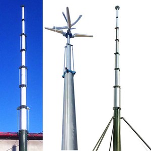 Mástil Retráctil de 8 m (26 pies) con Manivela Manual, Mástil Telescópico Antiviento de Operación Manual - Product Image 5
