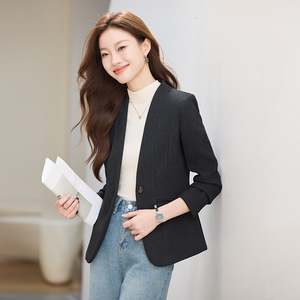 Women's <b>Wool</b> Blazer Full Sleeve A-Shape Anti-Wrinkle Professional Commuting Coat - Product Image 3