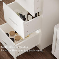 Coiffeuse moderne de luxe en bois massif, style crème, avec table de maquillage intégrée pour chambre principale