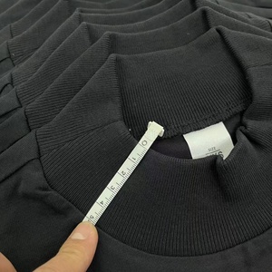 Wholesale Luxury Tee Blank Plain <strong>Turtleneck</strong> <strong>Men's</strong> T-shirt Drop Shoulder Thick Wide Collar Oversized Casual Solid Custom t Shirt - Product Image 4
