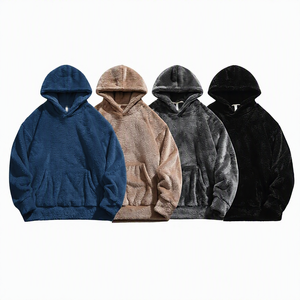 Sweat à capuche unisexe en polaire douce et moelleuse 100 % polyester de haute qualité, coupe oversize à épaules tombantes, idéal pour l'hiver, pour homme, ODM - Product Image 2