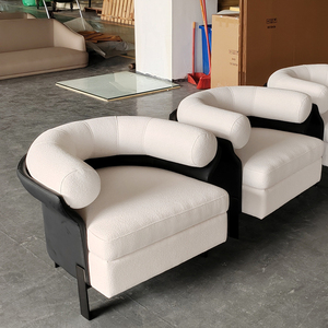 Divano singolo di design italiano, poltrona da soggiorno in velluto, divano componibile a tre posti, divano per hall di hotel - Product Image 2