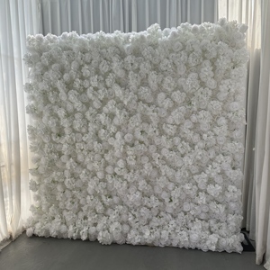 Y-FW009ขายร้อนแผงติดผนังดอกไม้สีเขียวสำหรับงานแต่งงาน3D สัมผัสของจริงผนังฉากหลัง5D ผนังดอกไม้8 x 8FT ม้วนขึ้นตกแต่งผ้าไหม - Product Image 3