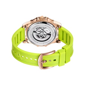 Montres mécaniques automatiques pour hommes Drioshipping TOP, design unique creux, bracelet en silicone tendance, chronographe étanche - Product Image 6
