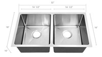 Évier de cuisine double à encastrer en acier inoxydable 304 de haute qualité, fait main, design moderne, surface brossée, style ferme, Tophome