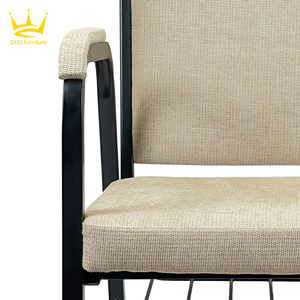 Silla de auditorio personalizada con estante para libros, silla de Teatro de oración musulmana <span class=keywords><strong>Pastor</strong></span> de Metal, silla de iglesia de tela con brazos - Product Image 3