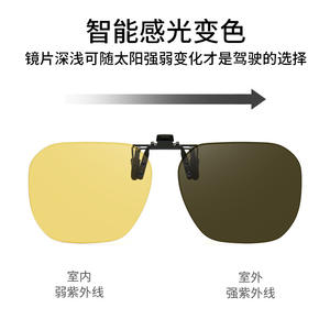 Lunettes de soleil polarisées à clipser 105 pour hommes, monture métallique, verres TAC, protection UV400, design carré, pour la conduite et les activités de plein air - Product Image 3