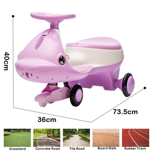 Elektrisches Aufsitz auto für Kinder mit 5 leisen Blitz rädern, batterie betrieben für 2 bis 4 Jahre altes Kinder-Schaukel spielzeug - Product Image 2