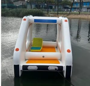 Hot Sale PVC Inflatable Floating <b>Yacht</b> Boat Water House 4 Person Capacity Luxury Water Floating Villa for Pool Lake Water Sports - Product Image 2