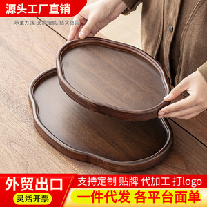 Bandeja de té seco de estilo japonés de madera, bandeja pequeña para el hogar, mesa de té multifuncional para una sola persona. - Product Image 5